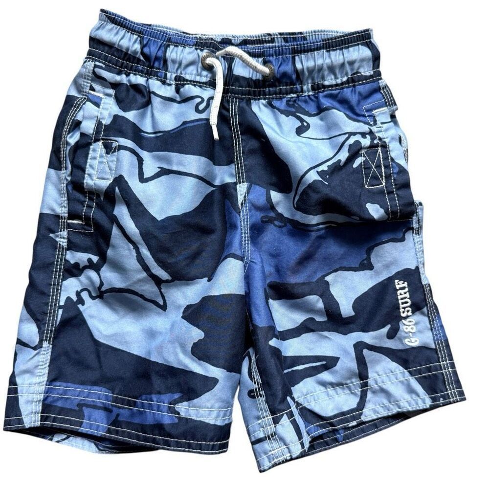 Youth Boys Gap Kids Abstract Print Drawstring Board Shorts Swimming Trunks XS